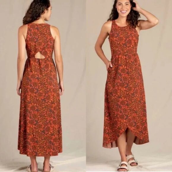 Toad&Co Dresses & Skirts - Toad & Co Sunkissed Maxi Dress w/ Pockets, open back, and quick dry fabric - M